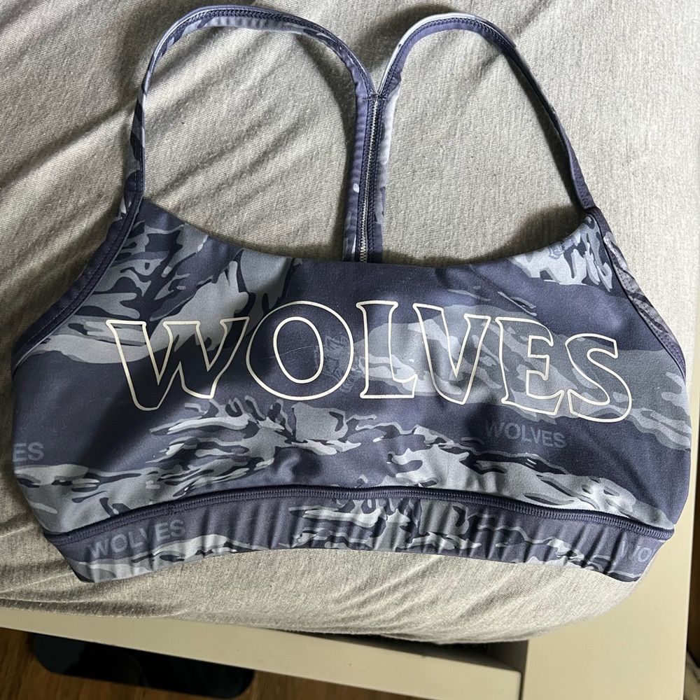 Darc sport purple gray camo sports bra size small